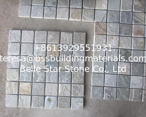 quality  Oyster Slate Stone Wall Mosaic Tile Natural Mosaic Pattern Floor Oyster Mosaic Parquet factory