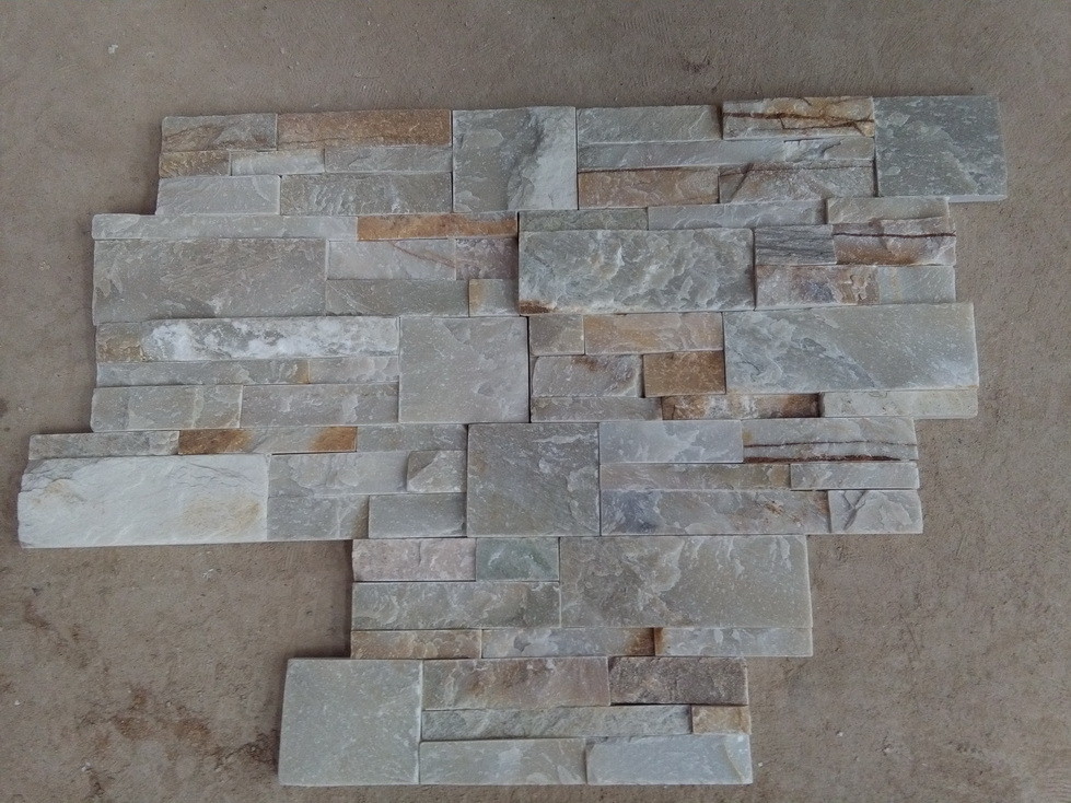 Thin Tile Cladding Oyster Split Face Slate Thin Stone Veneer Natural Stone Cladding Beige ...