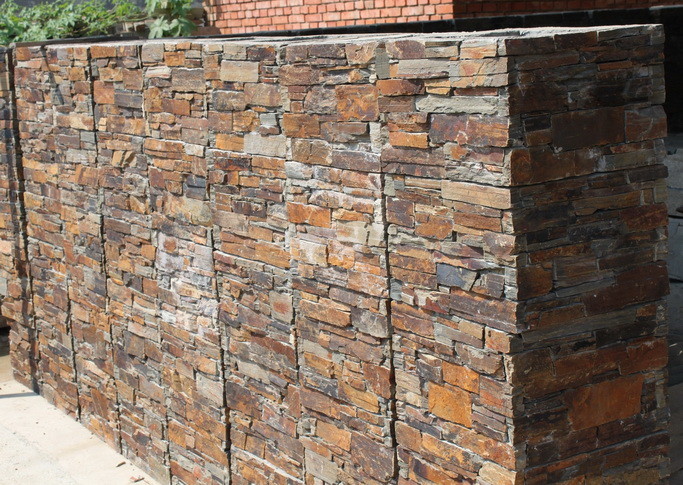 Slate Columns Rusty Slate Column,Natural Stone Pillar,Ledgestone Pillar,Multicolor ...