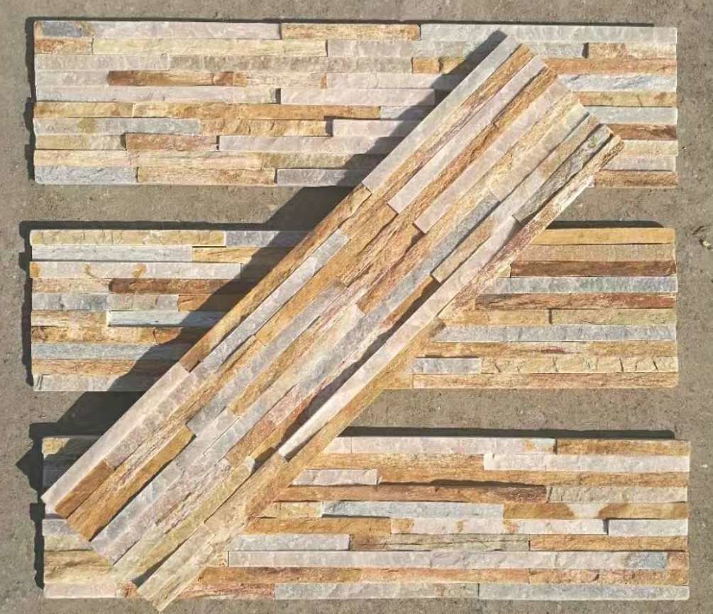 New Oyster Split Face Slate Stone Cladding,Yellow Quartzite Mini ...