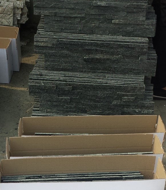 Black Quartzite Mini Stacked Stone,Split Face Quartzite Stone Cladding ...