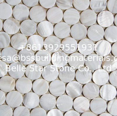Handmade Beautiful Sea shell Mosaic Freshwater Shell Mosaic Small Round Pieces in Dia 25mm