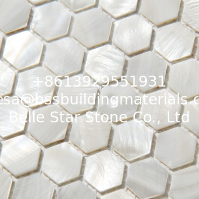 Handmade Beautiful  Sea Shell Wall Mosaic Freshwater Sea Shell Mosaic Hexagon Shape 23.5mm