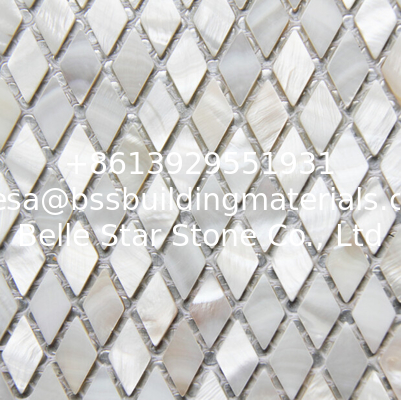 Handmade Beautiful Sea shell Mosaic Freshwater Sea Shell Wall Mosaic Rhombus Shape 25x10mm