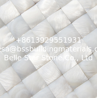 Convex Surface Beautiful Sea shell Wall Panel Freshwater Shell Decorating Panel 20x20mm