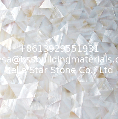 Handmade Beautiful Sea shell Wall Panel Freshwater Shell Decorating Panel Triangle 10-35mm