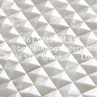 Convex Pinnacle Surface Sea shell Wall Panel Freshwater sea Shell Decorating Panel 20x20mm