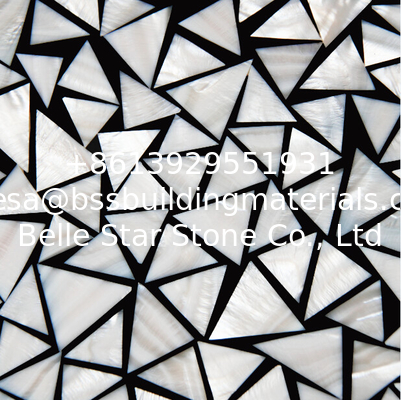 Seashell Wall Panel Freshwater Shell Panel Triangle Pieces in 20x20mm with Black Surrounds