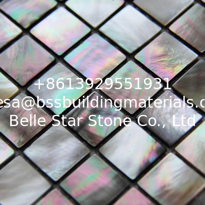 Handmade Beautiful Sea shell Mosaic Black Butterfly Shell Mosaic Square Pieces 15x15mm