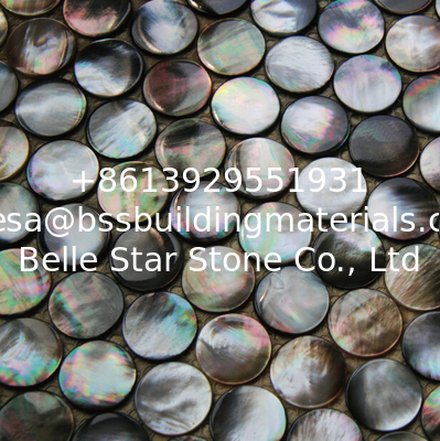 Handmade Beautiful Sea shell Mosaic Black Butterfly Shell Mosaic Round Pieces dia 20mm