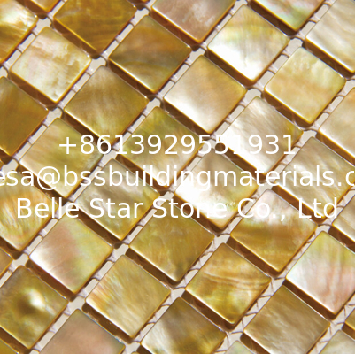 Handmade Beautiful Sea shell Mosaic Yellow Butterfly Shell Mosaic Square Pieces 15x15mm