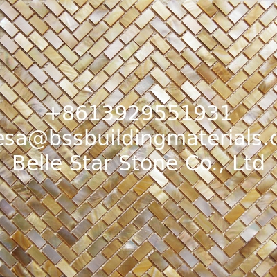 Handmade Beautiful Sea shell Mosaic Yellow Butterfly Shell Mosaic Square Pieces 10x20mm