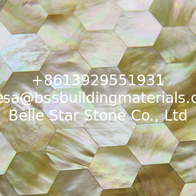 Handmade Beautiful Sea shell Wall Panel Yellow Butterfly Shell Decoration Panel 25mm