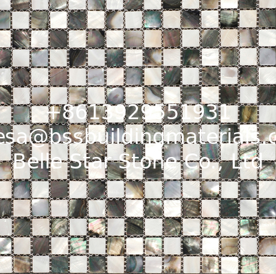 Sea shell Mosaic Freshwater Shell Mixed Black Butterfly Shell Mosaic Square Pieces 15x15mm