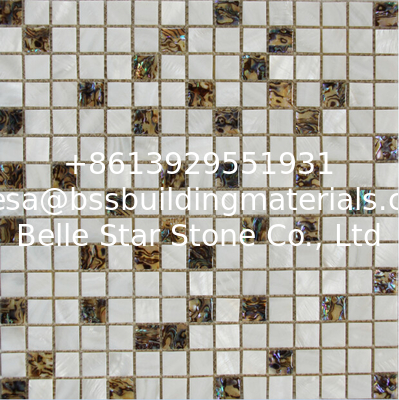 Handmade Seashell Mosaic Freshwater Shell Mixed Abalone Shell Mosaic Square Pieces 20x20mm
