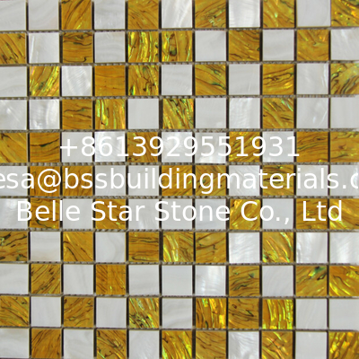 Sea shell Mosaic Freshwater Shell Mixed Colored Abalone Shell Mosaic Square Pieces 20x20mm