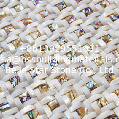 Convex Surface Sea Shell Wall Mosaic Freshwater Shell Mixed Abalone Shell Decorating Panel