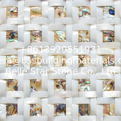 Convex Surface Sea Shell Wall Mosaic Freshwater Shell Mixed Abalone Shell Decorating Panel