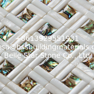 Convex Surface Sea shell Wall Panel Freshwater Shell Mixed Abalone Shell Decorating Panel