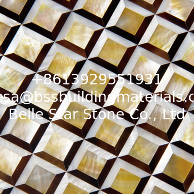 Yellow Butterfly Shell Mixed Freshwater Shell and Cattle Ear Shell Decorating Wall Panel