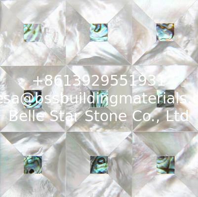 Sea shell Wall Covering White Butterfly Shell mixed Abalone Shell Decorating Wall Panel