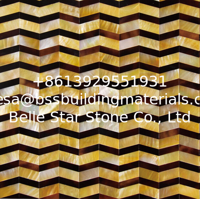 Natural Sea Shell Wall Mosaic Yellow Butterfly Shell Mixed Cattle Ear Shell Wall Panel