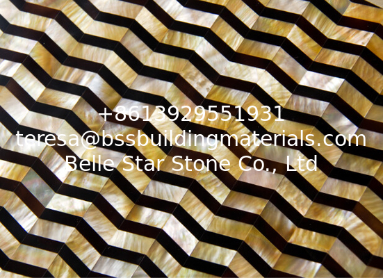 Natural Sea Shell Wall Mosaic Yellow Butterfly Shell Mixed Cattle Ear Shell Wall Panel