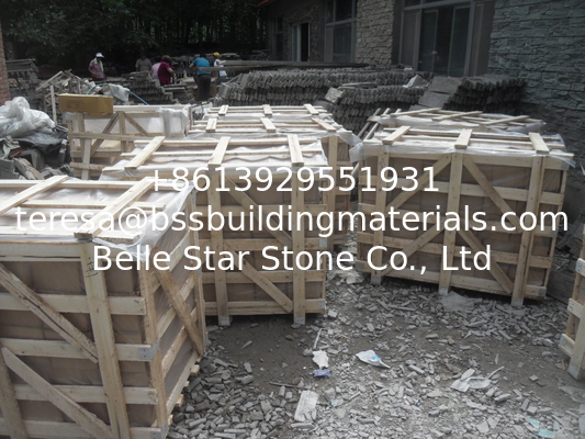 Natural Stone Mosaic Black Slate mixed Yellow Quartzite P014 Mosaic for Wall Decoration
