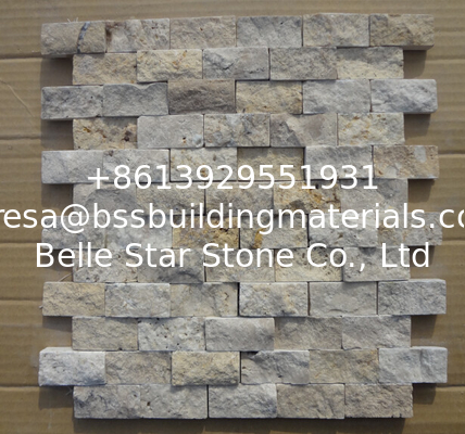 Natural Stone Mosaic Chinese Travertine Mosaic China White Travertine Wall Mosaic Pattern
