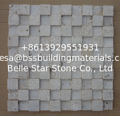 Natural Stone Mosaic Chinese Travertine Wall Mosaic China White Travertine Mosaic Pattern