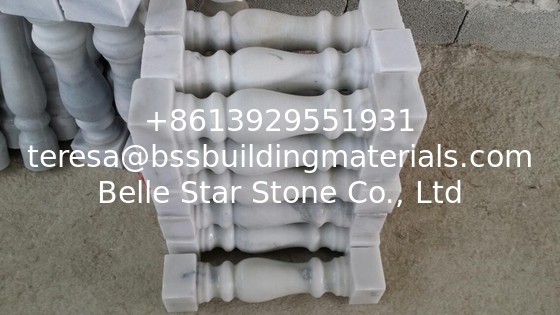 Railings Guangxi White Marble Balustrade China Carrara Marble Baluster Marble Handrails