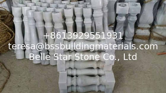 Railings Guangxi White Marble Balustrade China Carrara Marble Baluster Marble Handrails