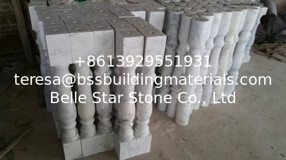 Railings Guangxi White Marble Balustrade China Carrara Marble Baluster Marble Handrails