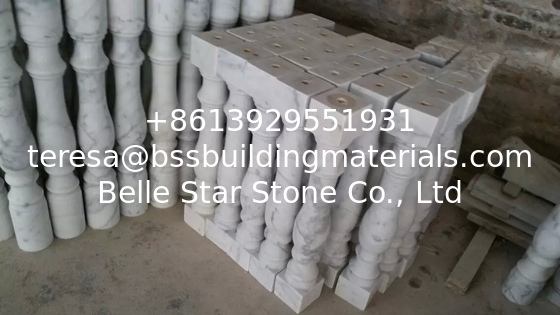 Railings Guangxi White Marble Balustrade China Carrara Marble Baluster Marble Handrails
