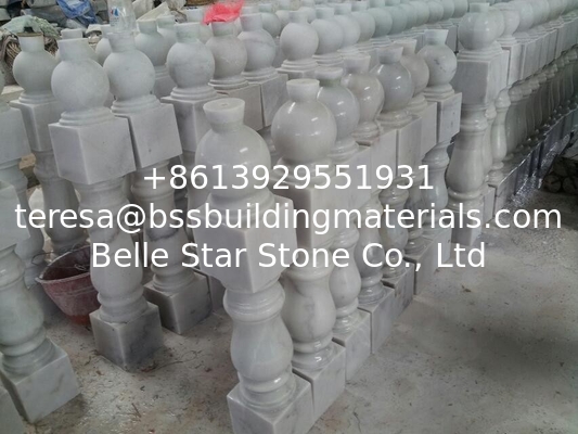Balcony Baluster Guangxi White Marble Balustrade China Carrara Marble Staircase Railings