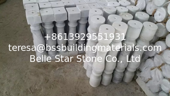 Balcony Baluster Guangxi White Marble Balustrade China Carrara Marble Balcony Railing