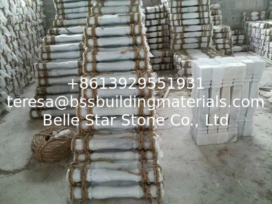 Balcony Baluster Guangxi White Marble Balustrade China Carrara Marble Balcony Railing
