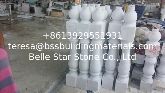 Stone Baluster Guangxi White Marble Balustrade China Carrara Marble Staircase Railings