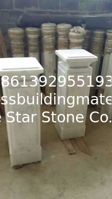 Stone Gate Post Guangxi White Marble Gate Pillars China Carrara White Marble Columns