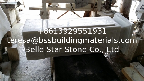 Stone Gate Post Guangxi White Marble Gate Pillars China Carrara White Marble Columns