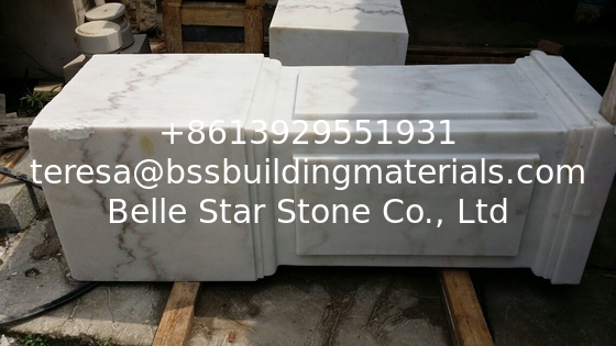 Stone Gate Post Guangxi White Marble Gate Pillars China Carrara White Marble Columns