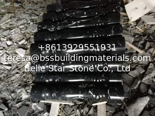 Stone Baluster Guangxi Nero Marquina Marble Balustrade China Black Marble Balcony Railings
