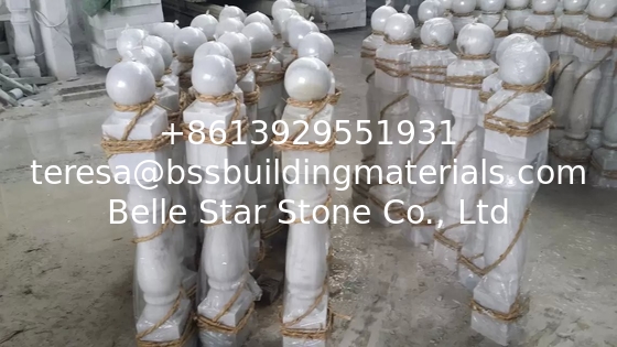 Stone Baluster Guangxi White Marble Balustrade China Carrara Marble Railing Staircase Rail
