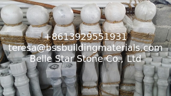 Stone Baluster Guangxi White Marble Balustrade China Carrara Marble Railing Staircase Rail