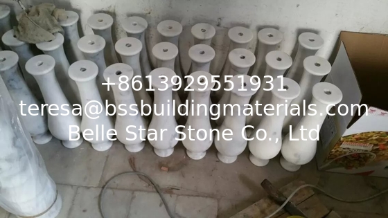 Balcony Baluster Guangxi White Marble Balustrade China Carrara Marble Stair Railings Rails