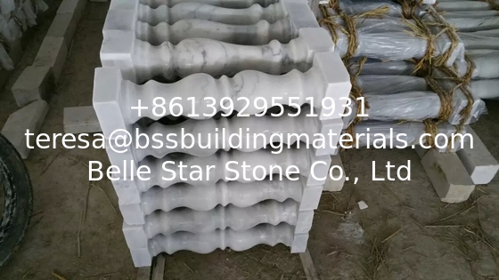 Staircase Baluster Guangxi White Marble Balustrades China Carrara Marble Balcony Railings