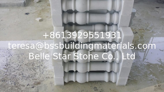 Handrails Guangxi White Marble Balustrade China Carrara Marble Corridor Railing Rails