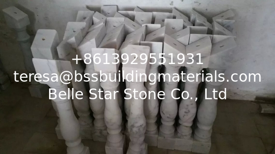 Porch Baluster Guangxi White Marble Balustrade China Carrara Marble Corridor Railing Rails