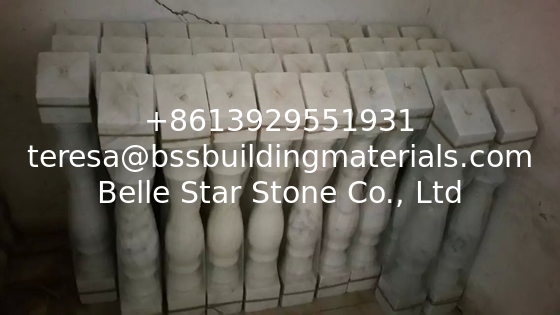 Porch Baluster Guangxi White Marble Balustrade China Carrara Marble Corridor Railing Rails