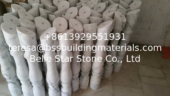 Staircase Baluster Guangxi White Marble Balustrade China Carrara Marble Balcony Railings